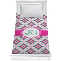 Linked Circles & Diamonds Comforter - Twin (Personalized)