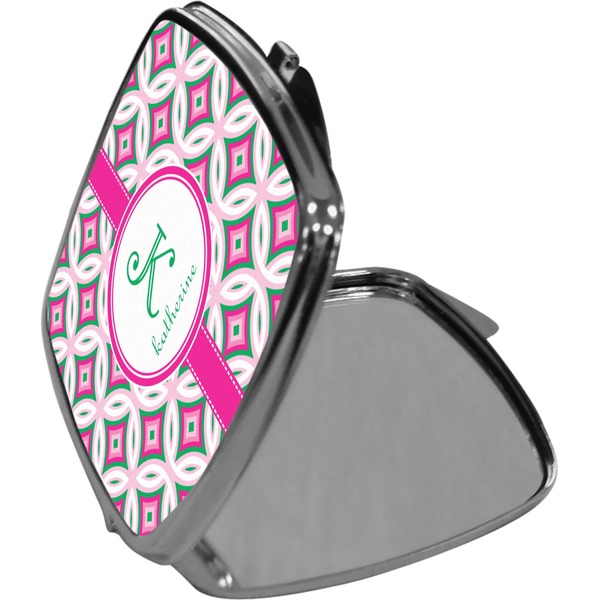 Linked Circles & Diamonds Compact Mirror (Side View)