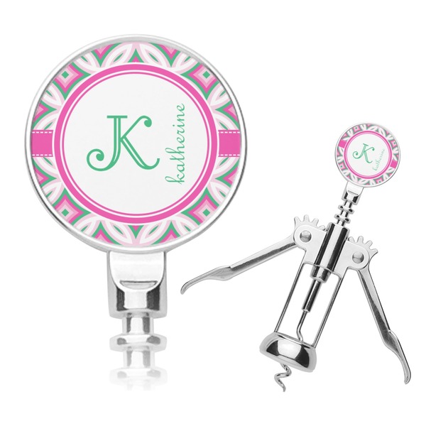 Custom Linked Circles & Diamonds Corkscrew (Personalized)