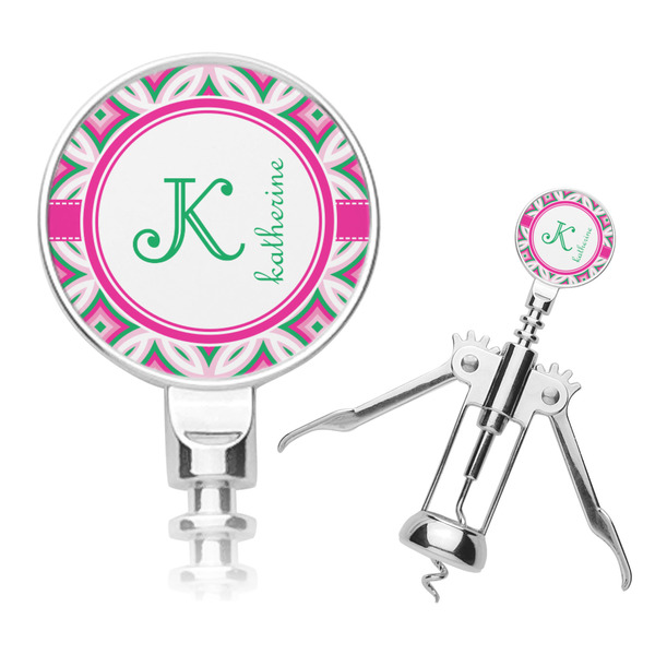 Custom Linked Circles & Diamonds Corkscrew (Personalized)