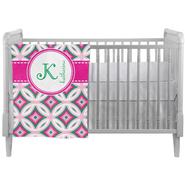 Custom Linked Circles & Diamonds Crib Comforter / Quilt (Personalized)