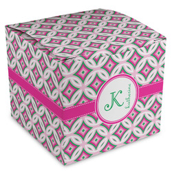 Linked Circles & Diamonds Cube Favor Gift Boxes (Personalized)