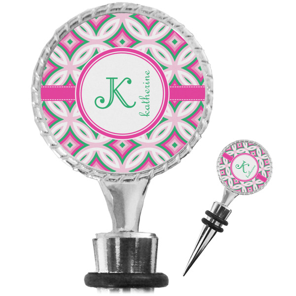 Custom Linked Circles & Diamonds Wine Bottle Stopper (Personalized)