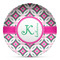 Linked Circles & Diamonds Microwave Safe Plastic Plate - Composite Polymer (Personalized)