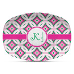 Linked Circles & Diamonds Plastic Platter - Microwave & Oven Safe Composite Polymer (Personalized)