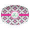 Linked Circles & Diamonds Plastic Platter - Microwave & Oven Safe Composite Polymer (Personalized)