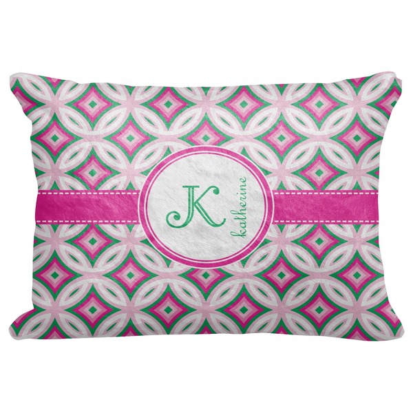 Custom Linked Circles & Diamonds Decorative Baby Pillowcase - 16"x12" (Personalized)