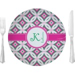 Linked Circles & Diamonds 10" Glass Lunch / Dinner Plates - Single or Set (Personalized)