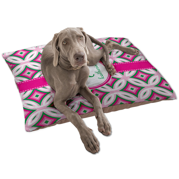 Linked Circles & Diamonds Dog Bed - Large LIFESTYLE