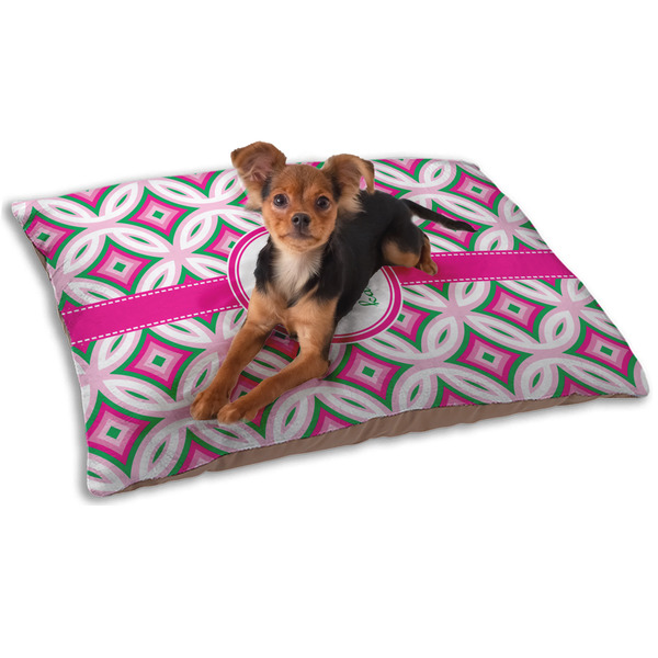 Linked Circles & Diamonds Dog Bed - Small LIFESTYLE