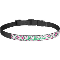 Linked Circles & Diamonds Dog Collar - Large (Personalized)