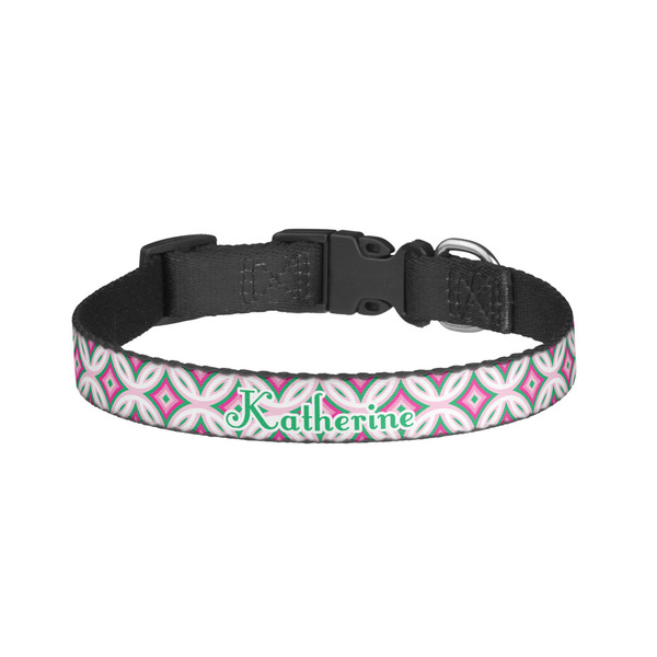 Custom Linked Circles & Diamonds Dog Collar - Large (Personalized)