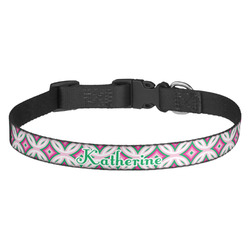 Linked Circles & Diamonds Dog Collar - Medium (Personalized)