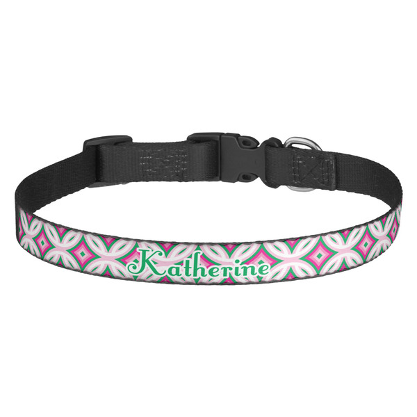 Custom Linked Circles & Diamonds Dog Collar - Medium (Personalized)