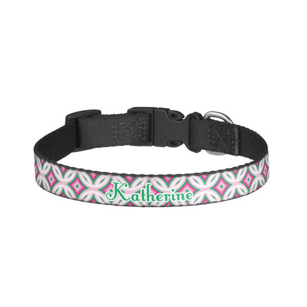 Custom Linked Circles & Diamonds Dog Collar - Small (Personalized)