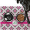Linked Circles & Diamonds Dog Food Mat - Large w/ Name and Initial