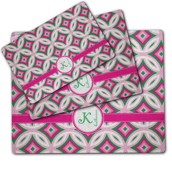 Linked Circles & Diamonds Dog Food Mat - MAIN (sm, med, lrg)