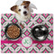 Linked Circles & Diamonds Dog Food Mat - Medium w/ Name and Initial