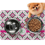 Linked Circles & Diamonds Dog Food Mat - Small w/ Name and Initial