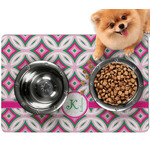 Linked Circles & Diamonds Dog Food Mat - Small w/ Name and Initial
