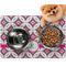 Linked Circles & Diamonds Dog Food Mat - Small LIFESTYLE