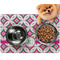 Linked Circles & Diamonds Dog Food Mat - Small w/ Name and Initial