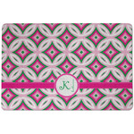 Linked Circles & Diamonds Dog Food Mat w/ Name and Initial