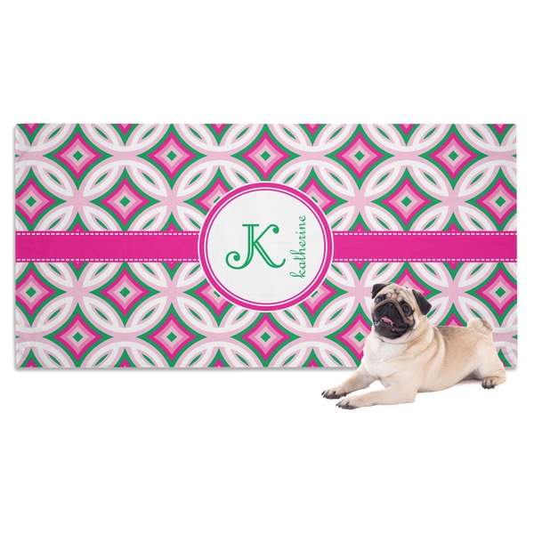 Custom Linked Circles & Diamonds Dog Towel (Personalized)