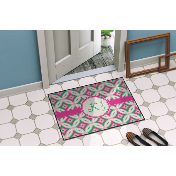 Linked Circles & Diamonds Door Mat Lifestyle