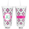 Linked Circles & Diamonds Double Wall Tumbler with Straw - Approval