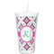 Linked Circles & Diamonds Double Wall Tumbler with Straw (Personalized)