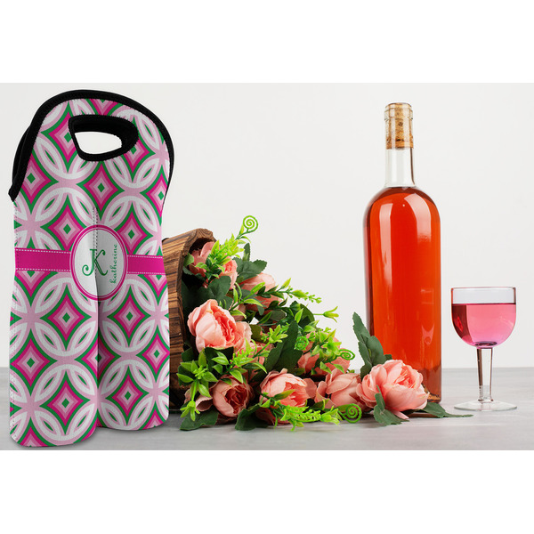 Linked Circles & Diamonds Double Wine Tote - LIFESTYLE (new)