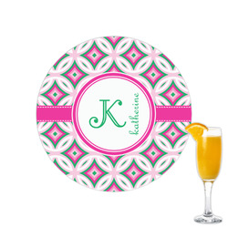 Linked Circles & Diamonds Printed Drink Topper - 2.15" (Personalized)