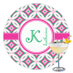 Linked Circles & Diamonds Printed Drink Topper - 3.5" (Personalized)