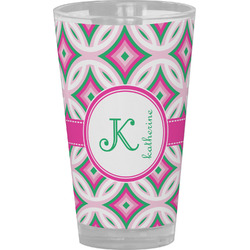 Linked Circles & Diamonds Pint Glass - Full Color (Personalized)