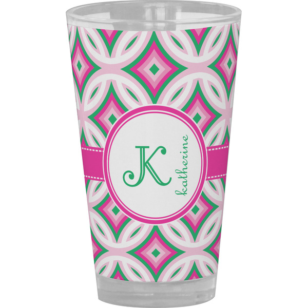 Custom Linked Circles & Diamonds Pint Glass - Full Color (Personalized)