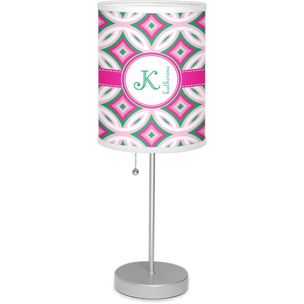 Custom Linked Circles & Diamonds 7" Drum Lamp with Shade (Personalized)