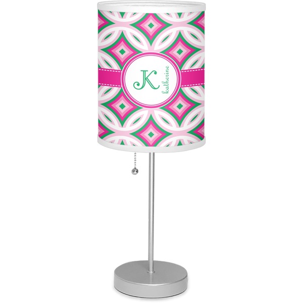 Custom Linked Circles & Diamonds Lamp with Drum Shade (Personalized)