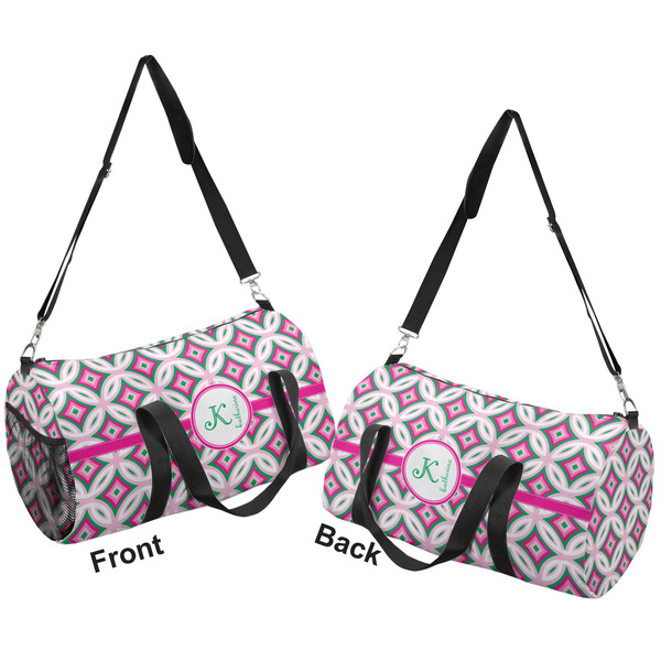 Linked Circles & Diamonds Duffle bag large front and back sides