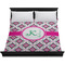 Linked Circles & Diamonds Duvet Cover - King - On Bed - No Prop