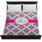 Linked Circles & Diamonds Duvet Cover - Queen - On Bed - No Prop