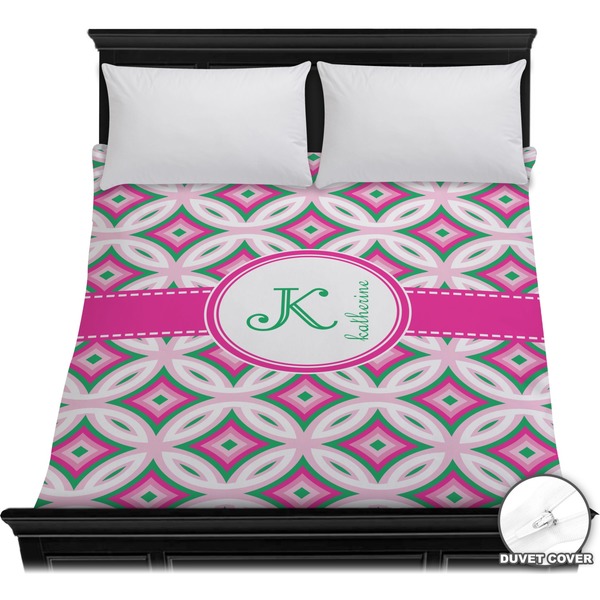 Custom Linked Circles & Diamonds Duvet Cover - Full / Queen (Personalized)