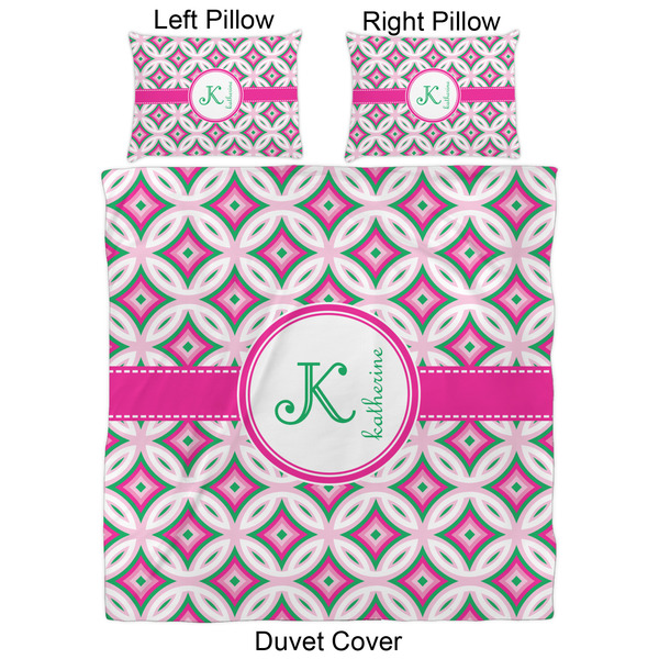 Linked Circles & Diamonds Duvet Cover Set - Queen - Approval