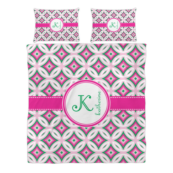 Linked Circles & Diamonds Duvet cover Set - Queen - Alt Approval