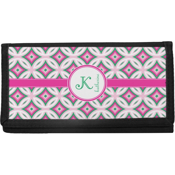 Custom Linked Circles & Diamonds Canvas Checkbook Cover (Personalized)