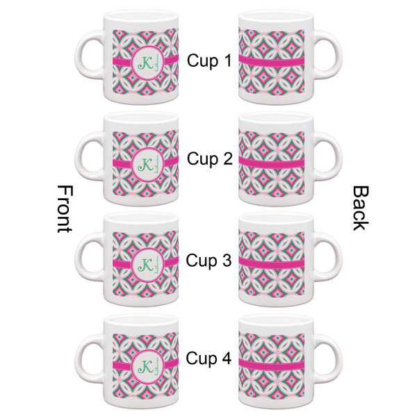 Linked Circles & Diamonds Espresso Cup Set of 4 - Apvl