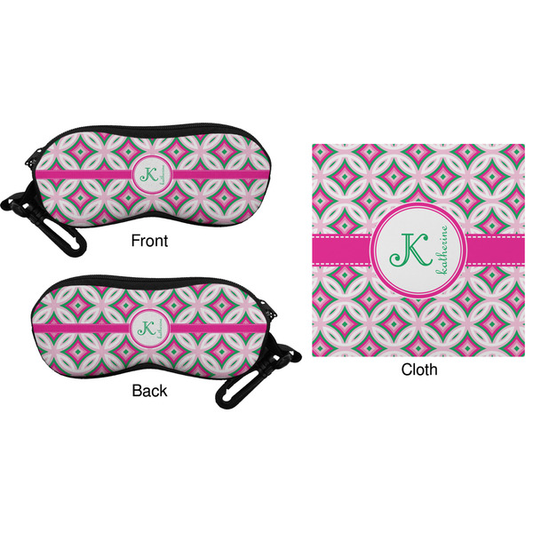 Linked Circles & Diamonds Eyeglass Case & Cloth (Approval)
