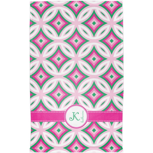 Linked Circles & Diamonds Finger Tip Towel - Full View