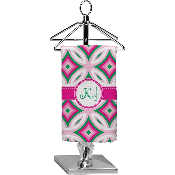 Custom Linked Circles & Diamonds Finger Tip Towel - Full Print (Personalized)