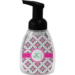 Linked Circles & Diamonds Foam Soap Bottle - Black (Personalized)